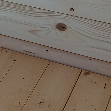 Casetta in legno addossata con porta finestrata deposito da giardino "Made in Italy" 207 x 102 x h 222 cm