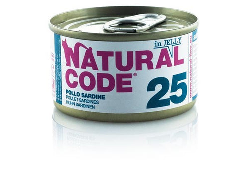 Natural Code Scatoletta 25 Pollo e Sardine per Gatti Adulti 85gr