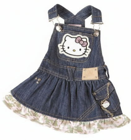 Salopette per cani in jeans Hello Kitty