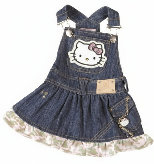 Salopette per cani in jeans Hello Kitty