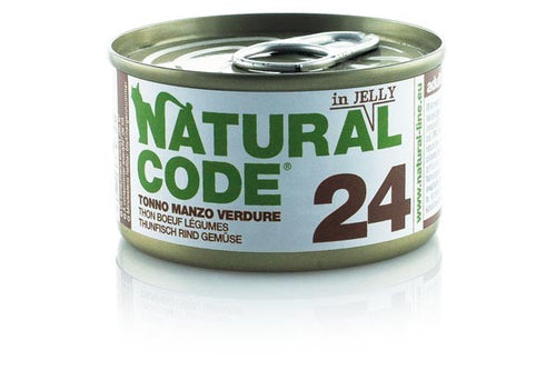 Natural Code Scatoletta 24 Tonno Manzo e Verdure per Gatti Adulti 85gr