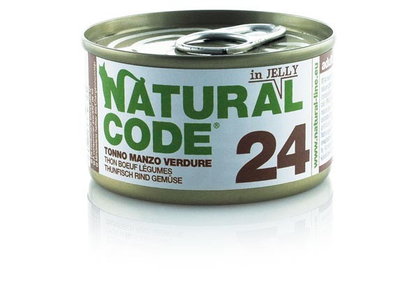 Natural Code Scatoletta 24 Tonno Manzo e Verdure per Gatti Adulti 85gr