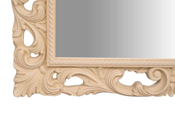 Biscottini SPECCHIERA DA PARETE IN LEGNO FINITURA GREZZA MADE IN ITALY realizzata Offerta