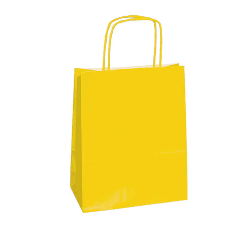 25 Shoppers Carta Kraft 26X11X34,5Cm Twisted Giallo