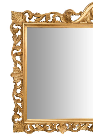 Biscottini SPECCHIERA DA PARETE IN LEGNO FINITURA FOGLIA ORO ANTICATO MADE IN ITALY
