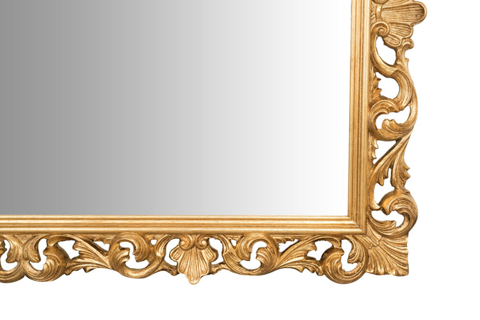 Biscottini SPECCHIERA DA PARETE IN LEGNO FINITURA FOGLIA ORO ANTICATO MADE IN ITALY