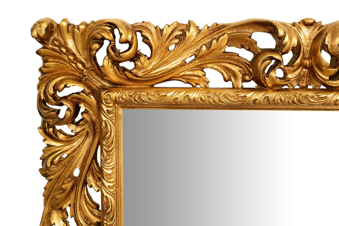 Biscottini SPECCHIERA DA PARETE IN LEGNO FINITURA FOGLIA ORO ANTICATO MADE IN ITALY