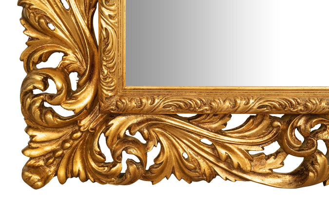 Biscottini SPECCHIERA DA PARETE IN LEGNO FINITURA FOGLIA ORO ANTICATO MADE IN ITALY