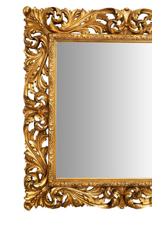 Biscottini SPECCHIERA DA PARETE IN LEGNO FINITURA FOGLIA ORO ANTICATO MADE IN ITALY