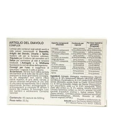Artiglio del diavolo complex 45 caps. con Boswellia, Uncaria, Astragalo per la funzione articolare dolori dona sollievo