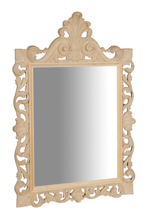 Biscottini SPECCHIERA DA PARETE IN LEGNO FINITURA GREZZA MADE IN ITALY realizzata Offerta