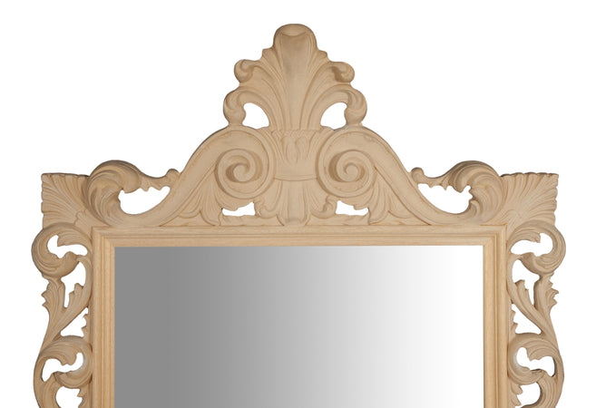 Biscottini SPECCHIERA DA PARETE IN LEGNO FINITURA GREZZA MADE IN ITALY realizzata Offerta