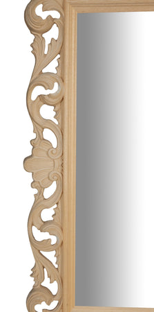 Biscottini SPECCHIERA DA PARETE IN LEGNO FINITURA GREZZA MADE IN ITALY realizzata Offerta