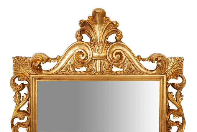 Biscottini SPECCHIERA DA PARETE IN LEGNO FINITURA FOGLIA ORO ANTICATO MADE IN ITALY