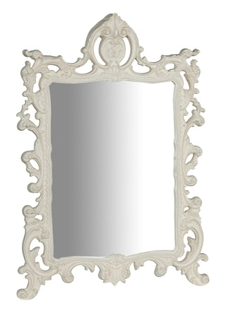 Biscottini SPECCHIERA DA PARETE IN LEGNO FINITURA BIANCA ANTICATA MADE IN ITALY