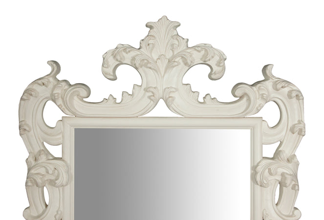 Biscottini SPECCHIERA DA PARETE IN LEGNO FINITURA BIANCA ANTICATA MADE IN ITALY realizzata