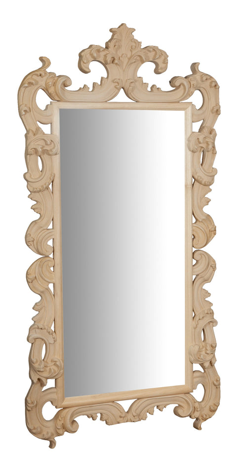 Biscottini SPECCHIERA DA PARETE IN LEGNO FINITURA GREZZA MADE IN ITALY