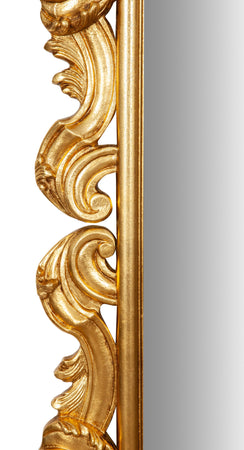 Biscottini SPECCHIERA DA PARETE IN LEGNO FINITURA FOGLIA ORO ANTICATO MADE IN ITALY