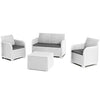 SALOTTO ROSALIE IN RESINA ANTIURTO EFFETTO POLIRATTAN COMPLETO DI CUSCINI