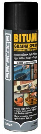 SARATOGA BITUMI GUAINA BITUMINOSA SPRAY 500 ML IMPERMEABILIZZA SIGILLA bitumì