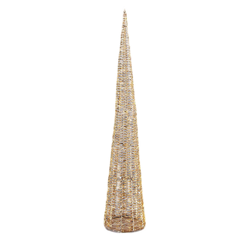 Albero di Natale cono con luci a led Color Oro decorazione natalizia