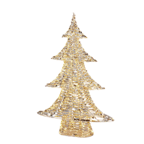 Albero di Natale a forma di albero con luci a led Color Oro decorazione natalizia