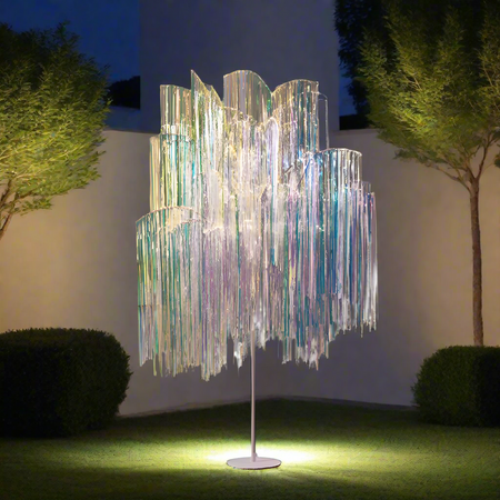 Albero luminoso con frange e microled luce calda da interno ed esterno