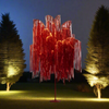 Albero luminoso rosso con frange e microled luce calda da interno ed esterno