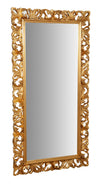 Biscottini SPECCHIERA DA PARETE IN LEGNO FINITURA FOGLIA FOGLIA ORO ANTICATO MADE IN ITALY