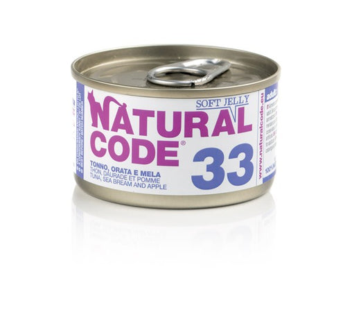 Natural Code Scatoletta 33 Tonno Orata e Mela per Gatti Adulti 85gr