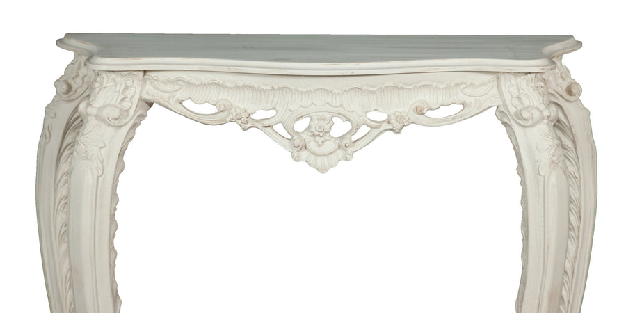 Biscottini Consolle Biscottini in Legno Bianco Anticato 80x27x87 Made Italy Ingresso Casa