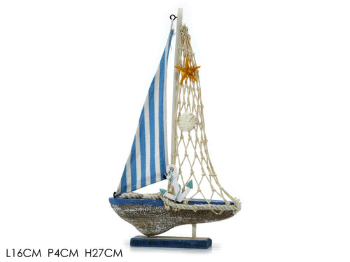 Barca a Vela 16x4xH27cm 2 Assortimenti