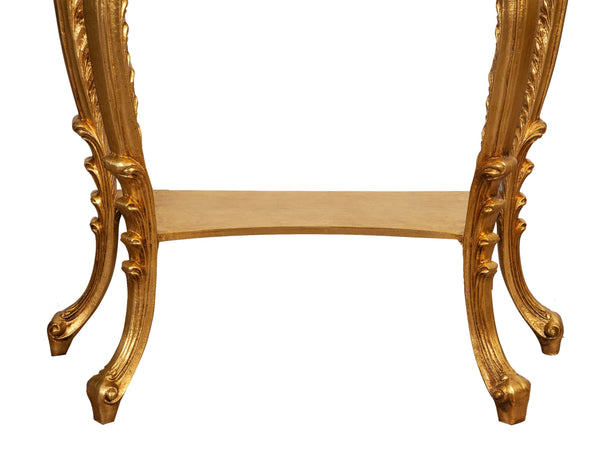 Biscottini CONSOLLE IN LEGNO FINITURA FOGLIA ORO ANTICATO MADE IN ITALY dimensioni