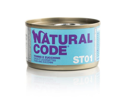 Natural Code Scatoletta ST01 Tonno e Zucchine per Gatti Adulti Sterilizzati 85gr