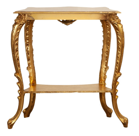 Biscottini Biscottini Consolle Legno Foglia Oro Anticato Made Italy 80x27x87 Decorazione