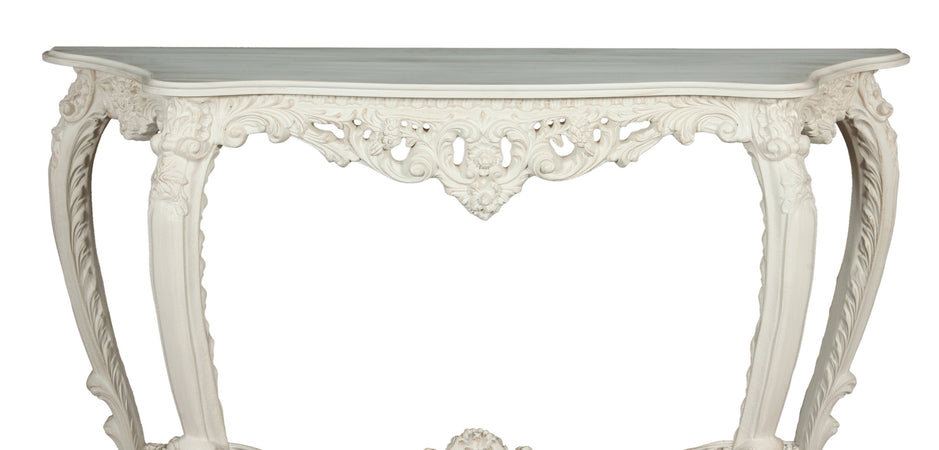 Biscottini Consolle Biscottini Legno Bianco Anticato 115x33x87 Design Fiorentino Made