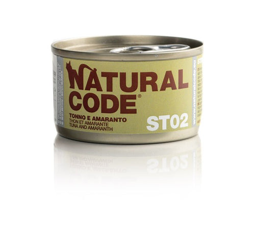 Natural Code Scatoletta ST02 Tonno e Amaranto per Gatti Adulti Sterilizzati 85gr
