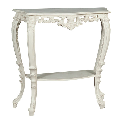 Biscottini Consolle in Legno Biscottini 90x33x87 Bianca Anticata Artigianale Made Italy