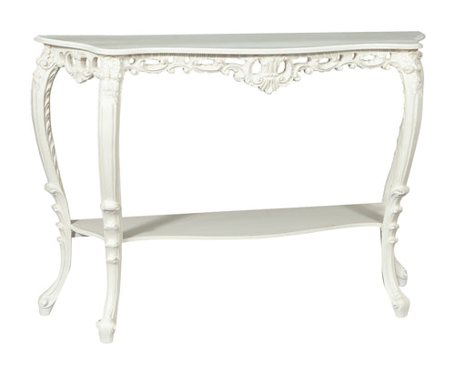 Biscottini Consolle Legno Bianco Anticato Biscottini 130x36x88 Made in Italy Salotto