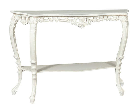 Biscottini Consolle Legno Bianco Anticato Biscottini 130x36x88 Made in Italy Salotto