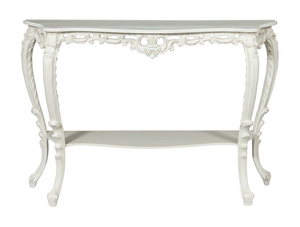 Biscottini Consolle Legno Bianco Anticato Biscottini 130x36x88 Made in Italy Salotto