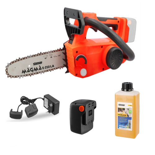 Kit Motosega Magma E-250 LA + Batteria 2,6 Ah + Caricabatteria + Olio Problade Lt 1 Stocker
