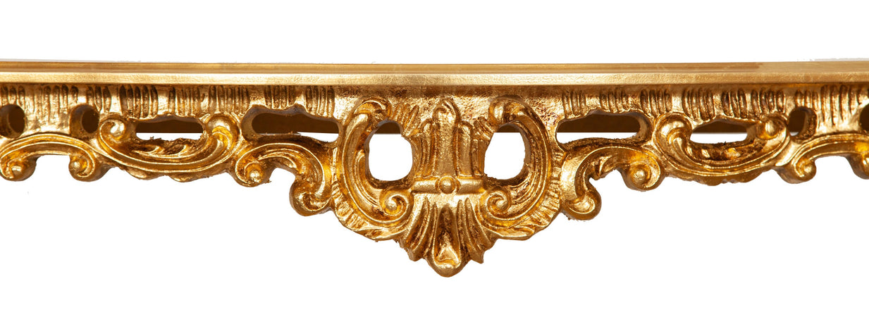 Biscottini Consolle Biscottini Legno Foglia Oro Anticato 130x36x88 Made Italy FINITURA