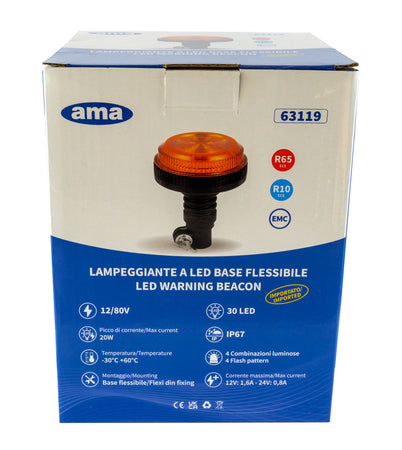Lampeggiante a LED 12-24V base a baionetta 144x111mm