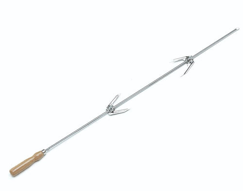 SPIEDO PER BARBECUE-GIRRAROSTO -CAMINETTO CM 80 INOX CON 2 FORCHETTE BRACE