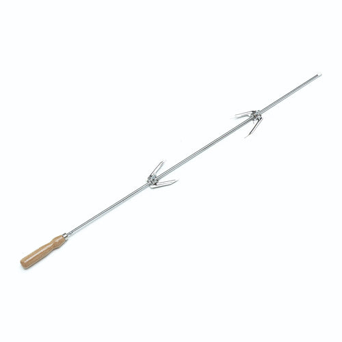 SPIEDO 80 CM 2 FORCHETTE RITAGLIABILE A MISURA GIRARROSTO CAMINO BARBECUE STUFE