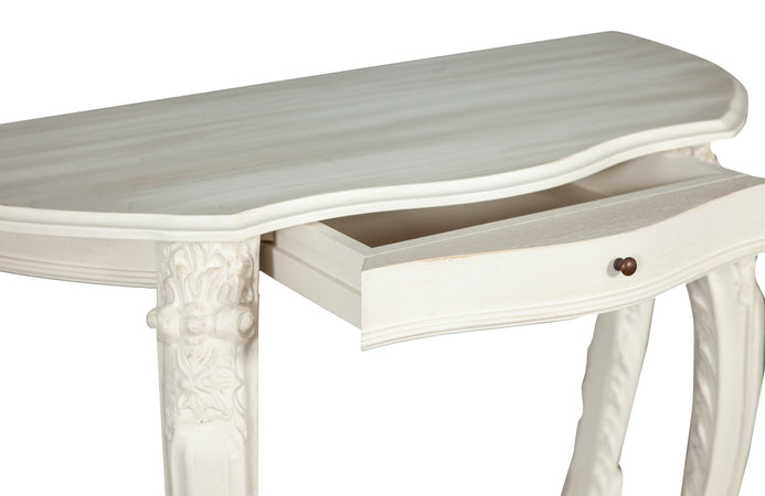 Biscottini Consolle Biscottini Legno Bianco Anticato 84x38x87 Stile Fiorentino Arredo Casa