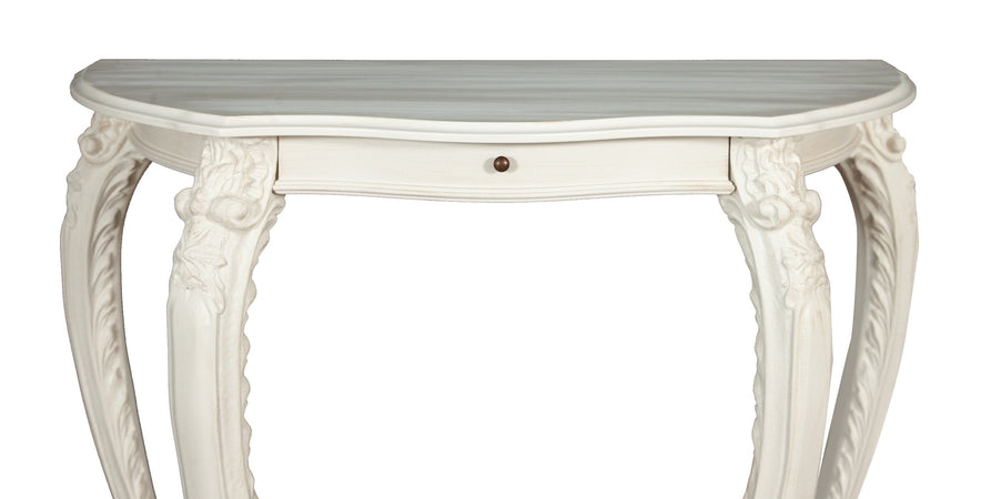 Biscottini Consolle Biscottini Legno Bianco Anticato 84x38x87 Stile Fiorentino Arredo Casa
