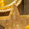 Stella a 5 punte luminosa con led a luce calda in metallo traforata decorazione natalizia