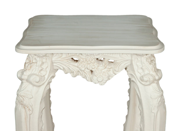 Biscottini Panchetto Portavaso Biscottini Legno Bianco Anticato Stile Fiorentino Made